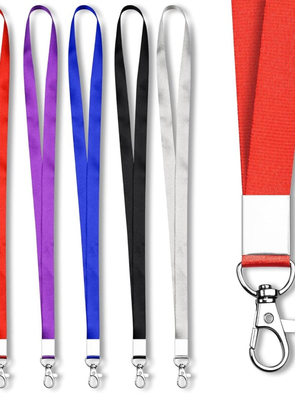 5 PCS Neck Badge Lanyards with Clip for Keys & ID, 5 Colors